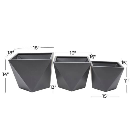 Modern Planter, Set of 3" 18", 16